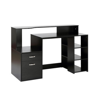 Wooden Computer Desk PC Table Home Office Workstation w/ Printer Shelf