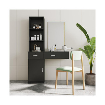Black modern simple hair desk, multi-layer storage, large storage space