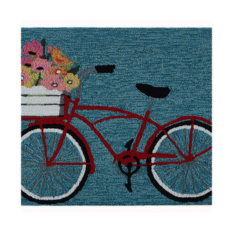 Frontporch Bike Ride Blue 1'8" x 2'6" Outdoor Area Rug