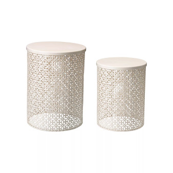 Multi-Functional Metal Garden Stool or Plant Stand or Accent Table, Set of 2