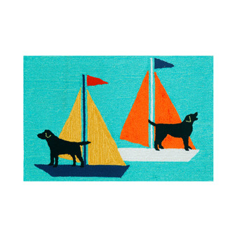 Liora Manne Front Porch Indoor/Outdoor Sailing Dogs 2' x 3' Area Rug