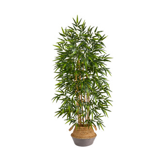 64" Artificial Tree with Natural Trunks in Boho Chic Planter