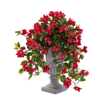 Bougainvillea Flowering UV-Resistant Indoor/Outdoor Artificial Plant in Decorative Urn