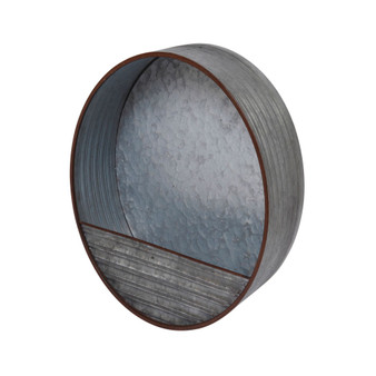 Hanging Round Galvanized Metal Wall Planter