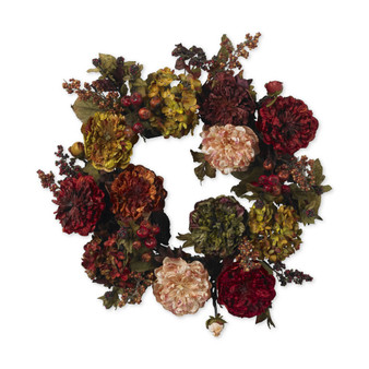 22" Autumn Hydrangea & Peony Wreath
