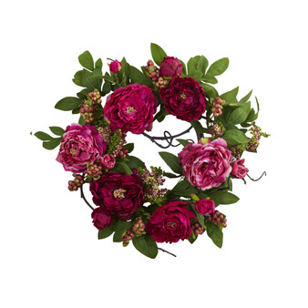 20" Peony and Berry Wreath