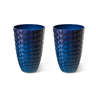 Oversized Faux Ceramic Textured Tall Pot Planter, Set of 2