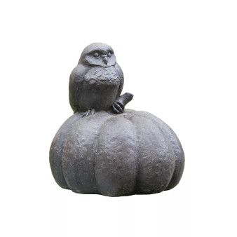Owl on Pumpkin Garden Statue