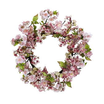 24" Artificial Cherry Blossom Wreath