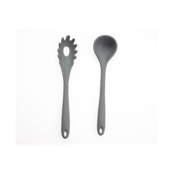 2 Piece Silicone Soup Ladle and Pasta Fork Set