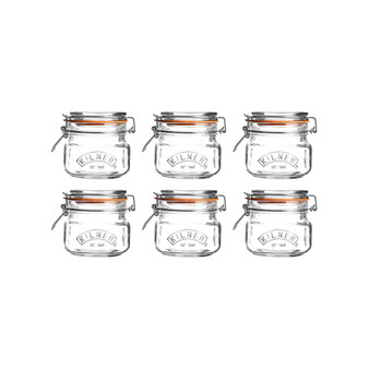 Square Clip Top Jar 17 oz, Set of 6