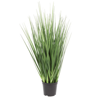 24" Artificial Potted Extra Full Green Grass