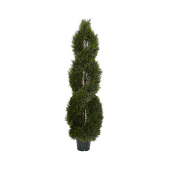5’ Indoor/Outdoor UV-Resistant Artificial Pond Cypress Spiral Topiary