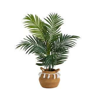 4' Kentia Palm Artificial Tree in Boho Chic Planter