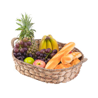 Seagrass Large Fruit Bread Basket Tray with Handles