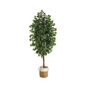 8' Ficus Artificial Tree in Planter