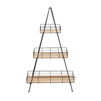 Brown Wood Indoor Outdoor 3 Tier Plant Stand