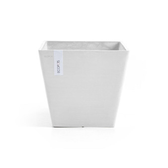 Rotterdam Plastic Flower Pot Planter, Pure White, 12 Inches