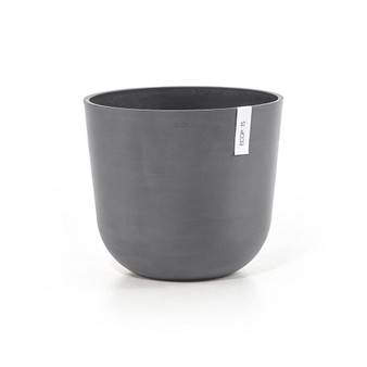 Oslo Recycled Plastic Flower Pot Planter, Grey, 14 Inches