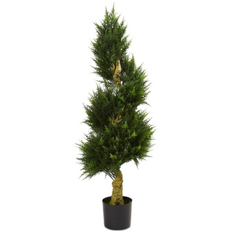 4.5' Spiral Cypress UV-Resistant Indoor/Outdoor Artificial Tree