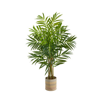 8' King Palm Artificial Tree in Planter