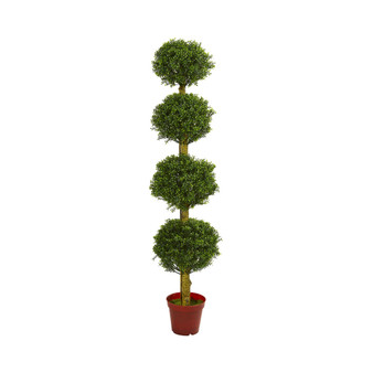 6' Boxwood 4-Tier Topiary UV-Resistant Indoor/Outdoor Artificial Tree
