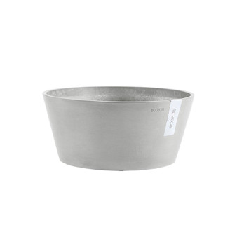 Plastic Frankfurt Flower Pot Planter, White Grey, 11.8"