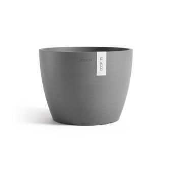 Stockholm Plastic Planter, Grey, 12 Inches