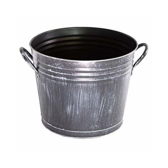 Gardener Select Metal Bucket Planter Black 8"