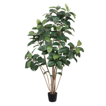 6' Potted Artificial Green Rubber Tree