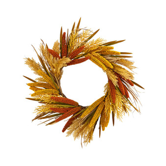 25" Sorghum Harvest Artificial Wreath