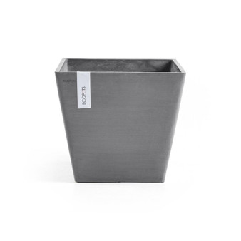Rotterdam Modern Recycled Plastic Pot Planter, Grey, 8 Inches