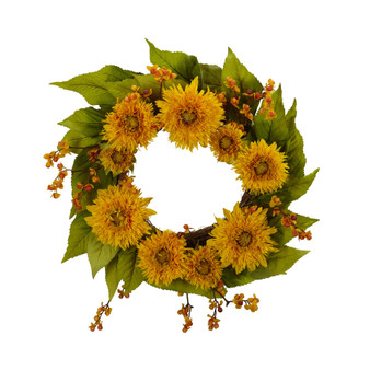 22" Golden Sunflower Wreath