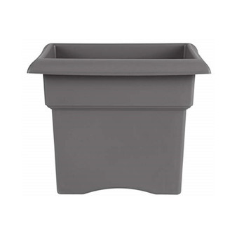 Veranda Deck Box Planter Square VER18908, Charcoal Gray, 18"