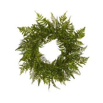 24'' Mixed Fern Artificial Wreath