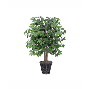 4' Artificial Ficus Bush, Made With Real Tag Alder Trunks