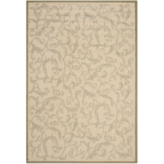 Courtyard Natural and Olive 8' x 11' Outdoor Area Rug