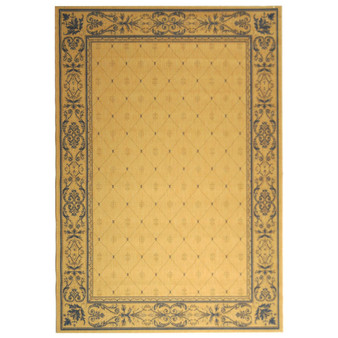 Courtyard Natural and Blue 5'3" x 7'7" Outdoor Area Rug