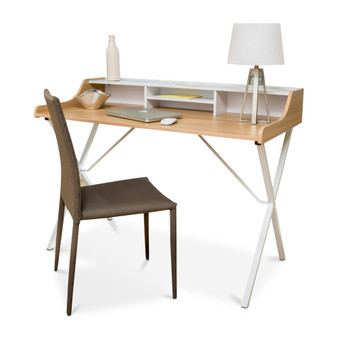 Jefferson Oak & White Computer Desk