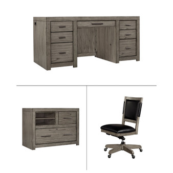 Modern Loft 3PC Executive Set (Executive Desk, Office Chair, Combo File)