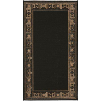 Courtyard Black and Coffee 2' x 3'7" Sisal Weave Outdoor Area Rug