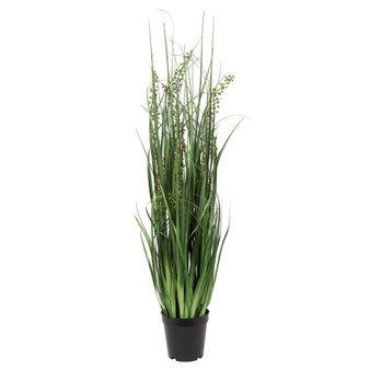 36" PVC Artificial Potted Green Sheep's Grass and Plastic Grass