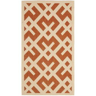 Courtyard Terracotta and Bone 2'7" x 5' Outdoor Area Rug