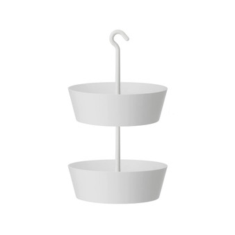 Sunny Round Hanging Two-Tier Planter 12 Inch White