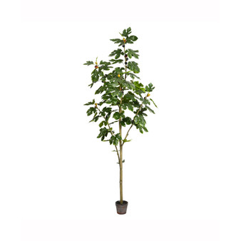 7' Artificial Potted Fig Tree With 86 Leaves