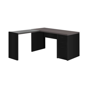 Computer Desk -Top Corner with Tempered Glass