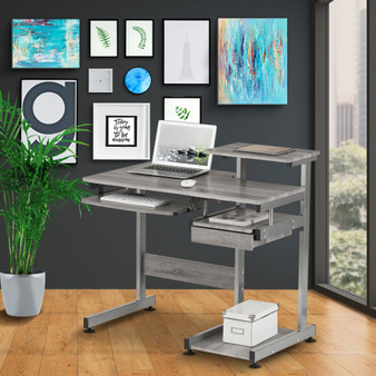 Complete Computer Workstation Desk, Grey