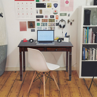 43.3" Computer Board Desk with 2 Drawers
