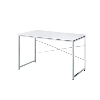 Tennis Writing Desk, White & Chrome Finish 93190