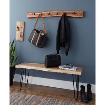 Hairpin Natural Live Edge Wood With Metal 48" Bench or Table
